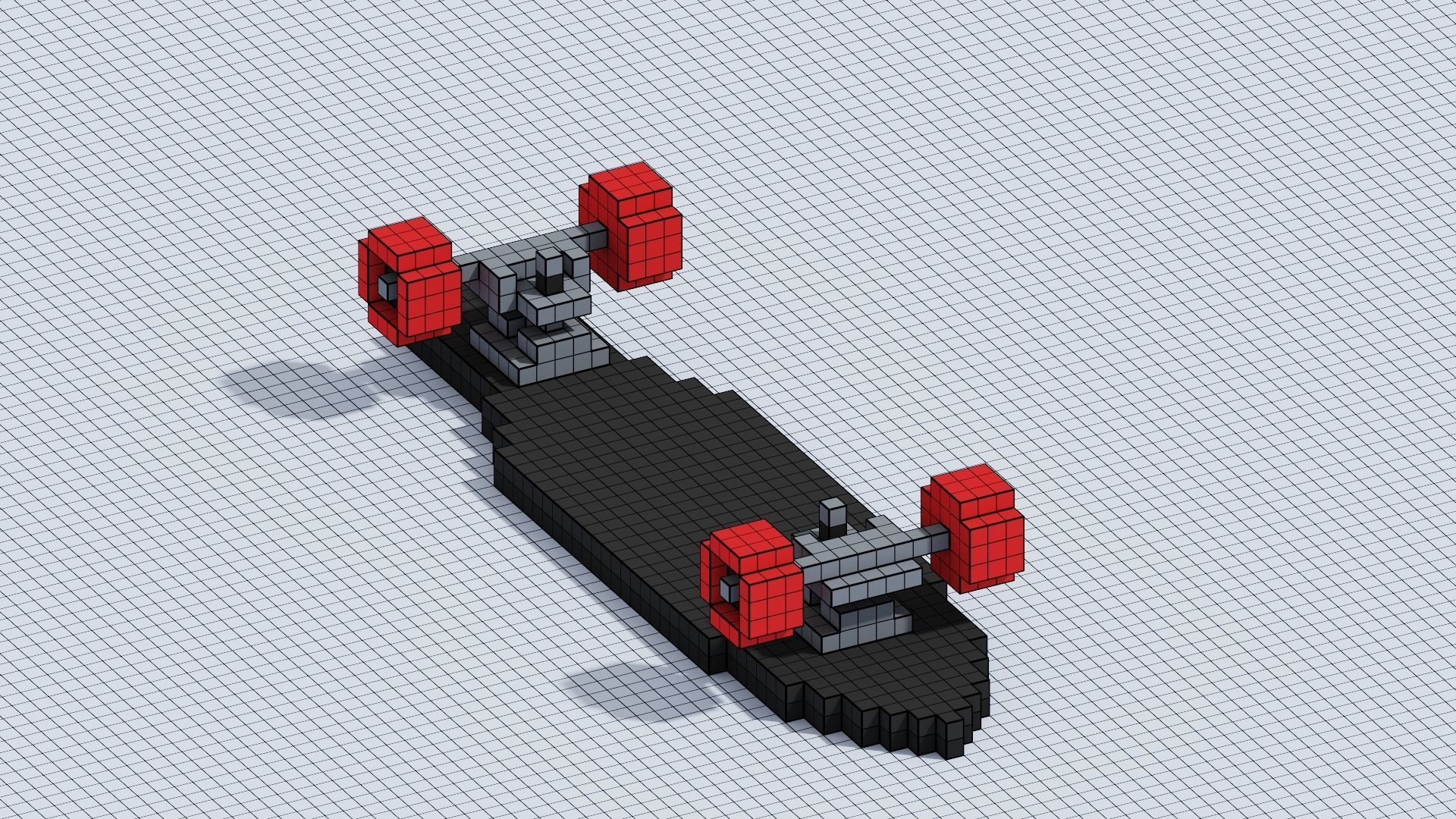 VOXEL SKATEBOARD T1 Low-poly 3D model_19
