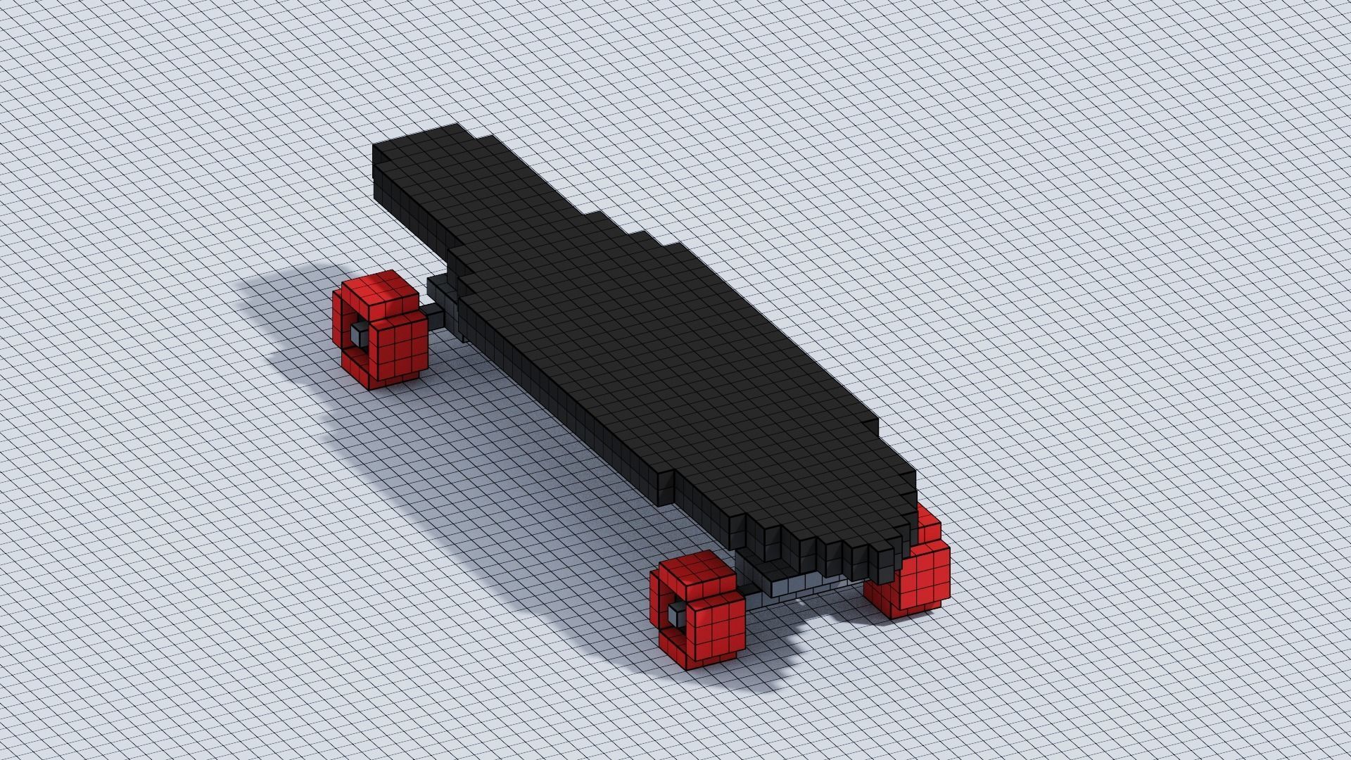 VOXEL SKATEBOARD T1 Low-poly 3D model_16