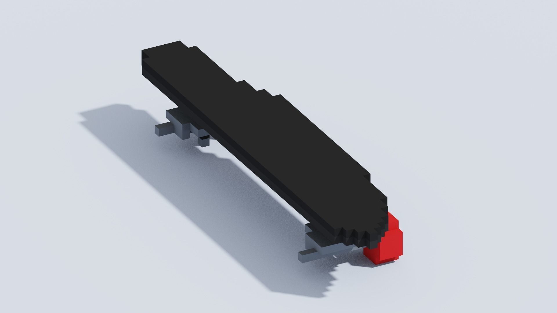 VOXEL SKATEBOARD T1 Low-poly 3D model_4