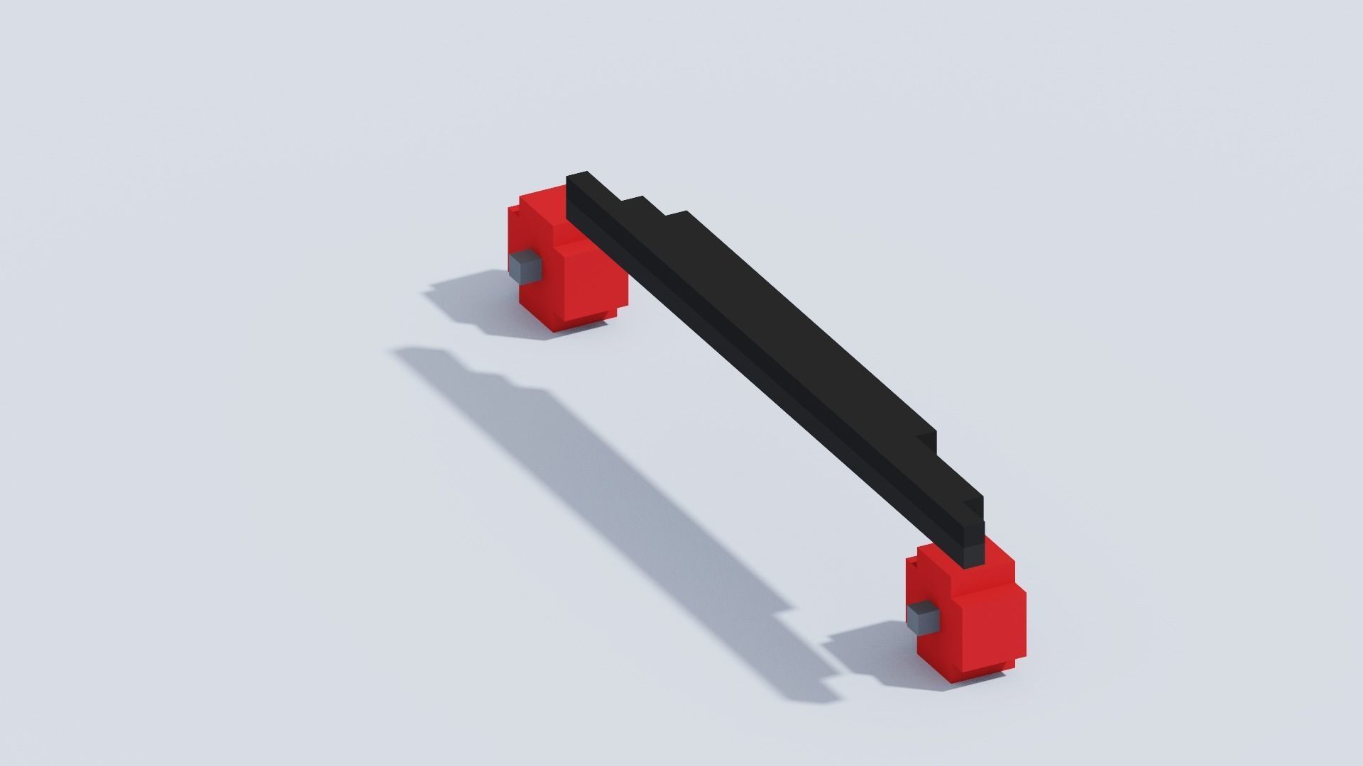 VOXEL SKATEBOARD T1 Low-poly 3D model_12