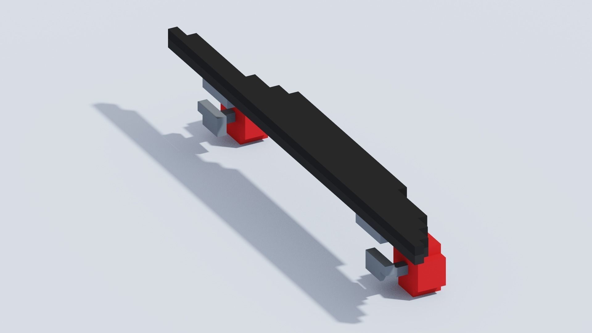 VOXEL SKATEBOARD T1 Low-poly 3D model_10