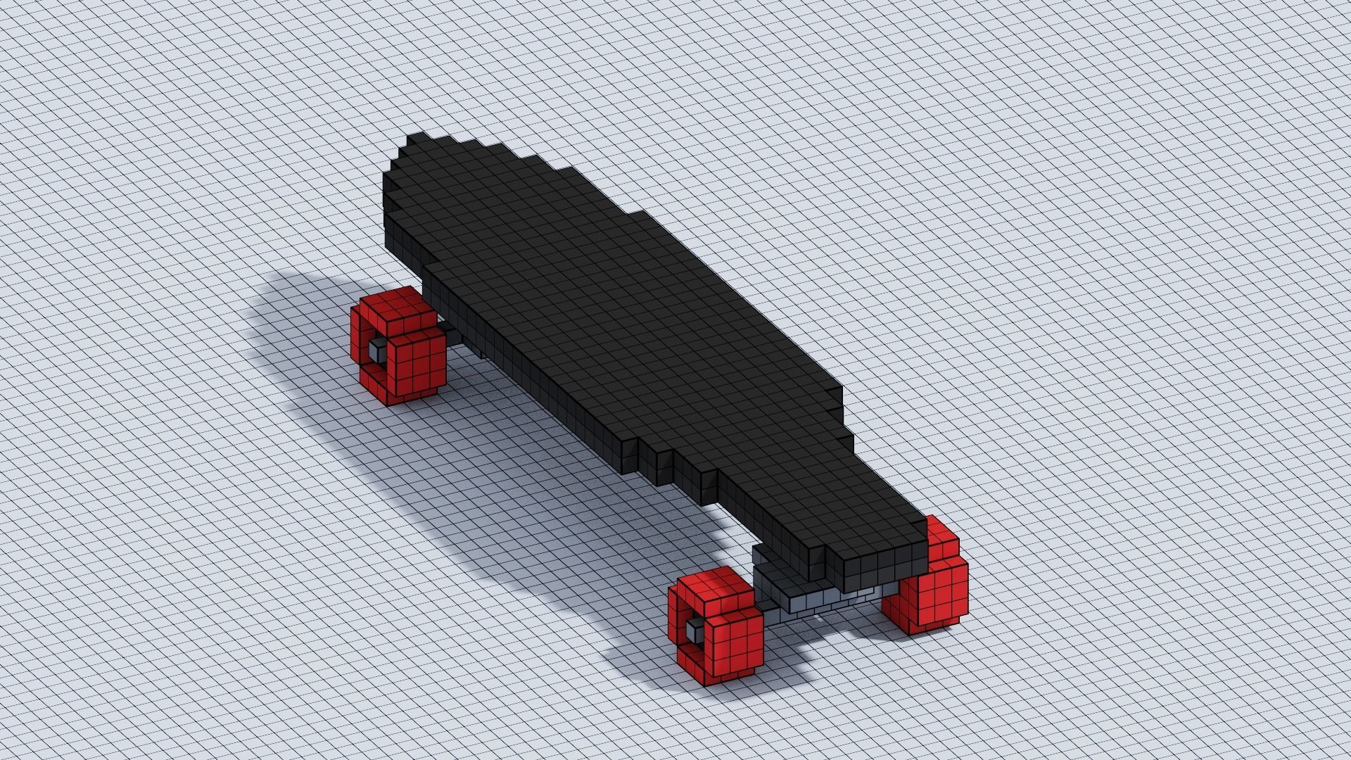 VOXEL SKATEBOARD T1 Low-poly 3D model_17