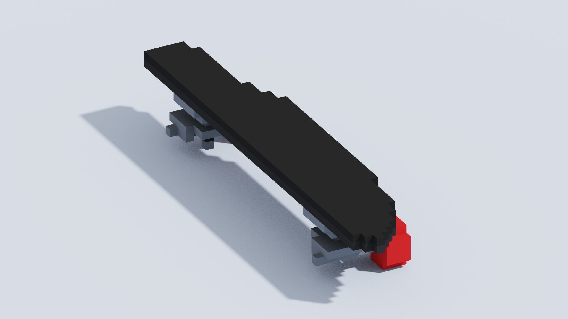 VOXEL SKATEBOARD T1 Low-poly 3D model_5
