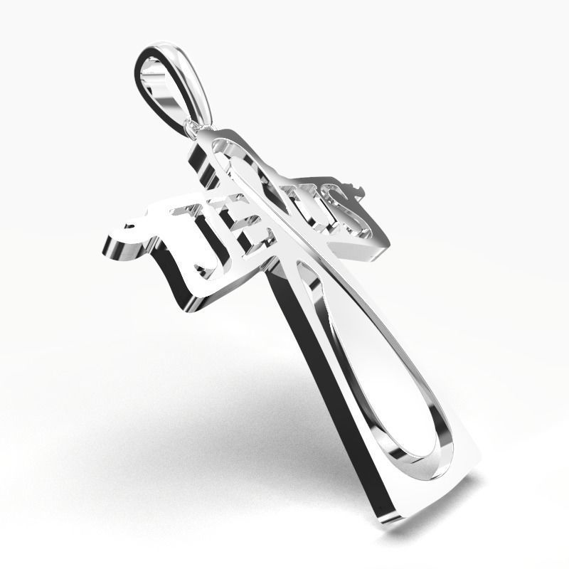 JESUS CROSS GOLD PENDANT 3D print model_11