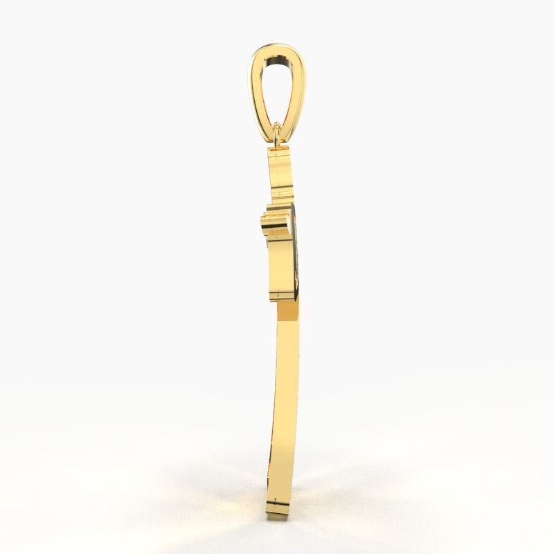 JESUS CROSS GOLD PENDANT 3D print model_5