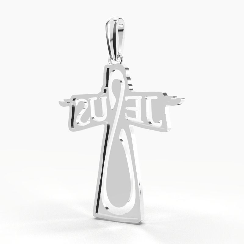JESUS CROSS GOLD PENDANT 3D print model_9