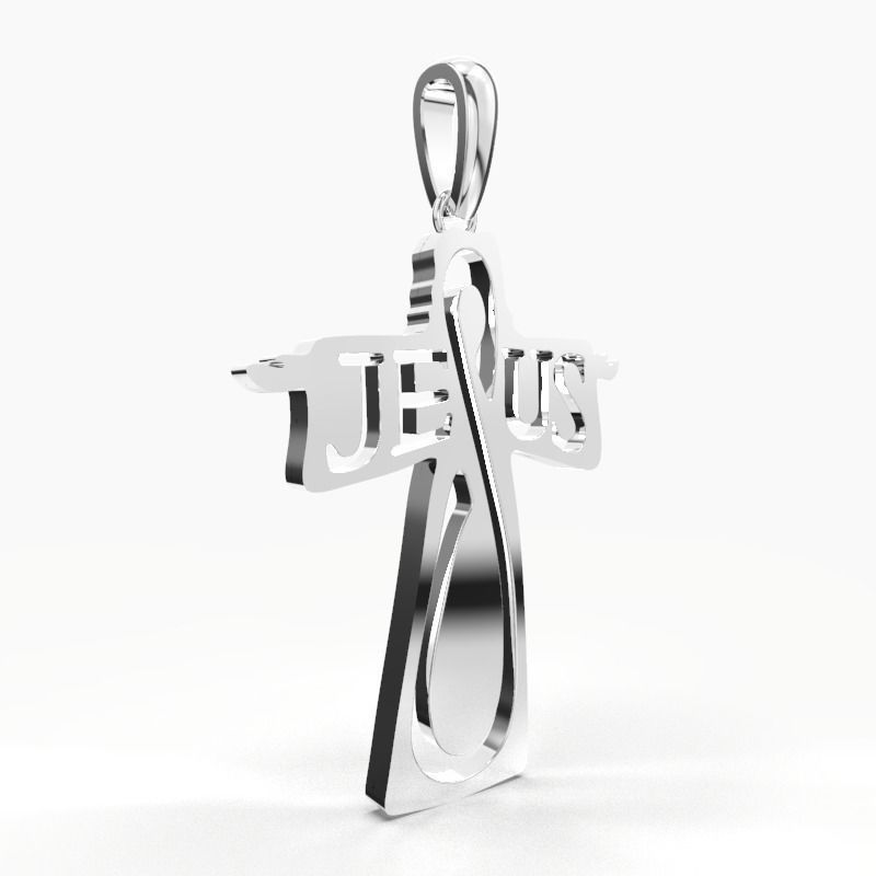 JESUS CROSS GOLD PENDANT 3D print model_12