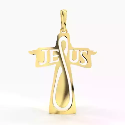JESUS CROSS GOLD PENDANT