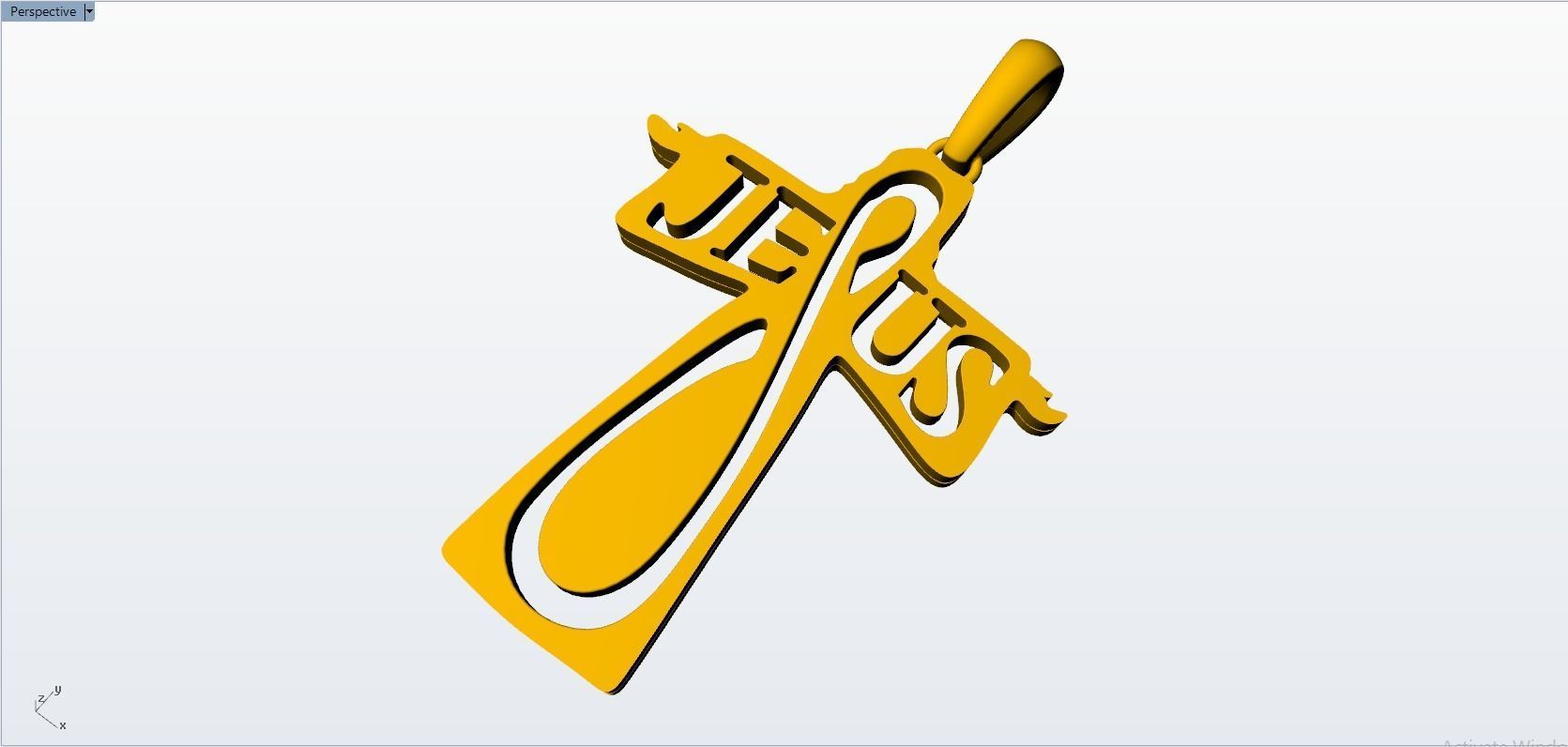 JESUS CROSS GOLD PENDANT 3D print model_4