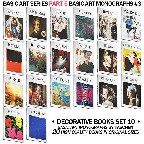 051 Decorative books set 10 Basic Art Series PART 05 3D model
