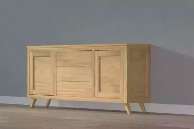 Living room tv cabinet nordic style oak color