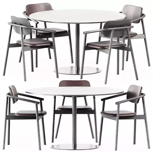 Table Sol D1300 by Mobliberica and Klara Chair by Moroso