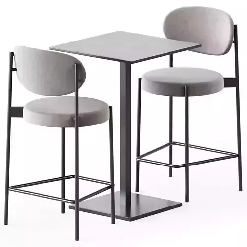 Bar Table Dado S60 and Series 430 Bar Stool by Verner