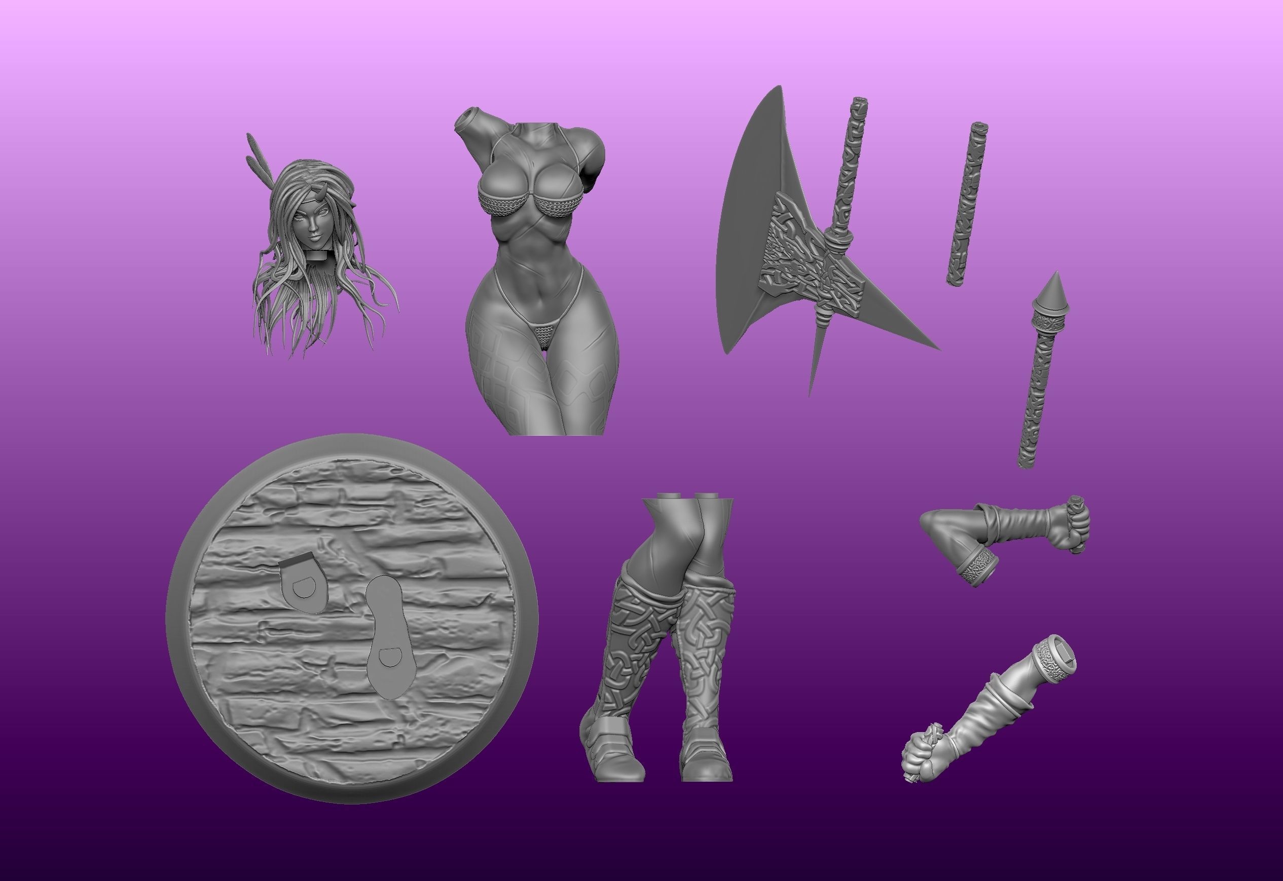 Amazon from Dragon s Crown 3D print model_10