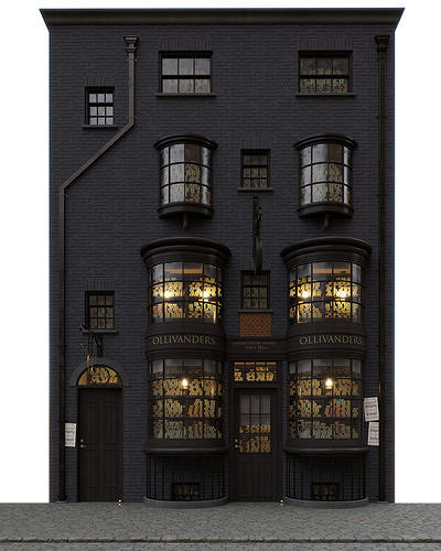 Ollivanders Wand Shop from Harry Potter 3D model 2