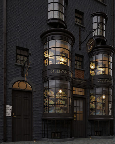 Ollivanders Wand Shop from Harry Potter 3D model 3
