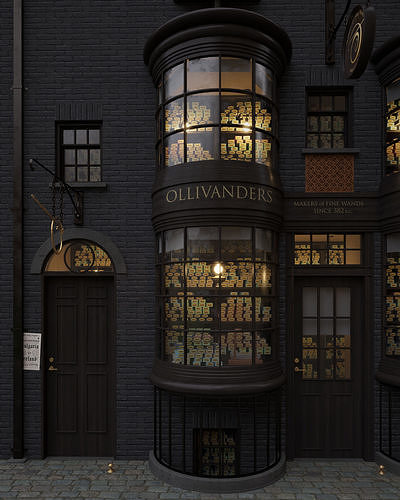 Ollivanders Wand Shop from Harry Potter 3D model 4