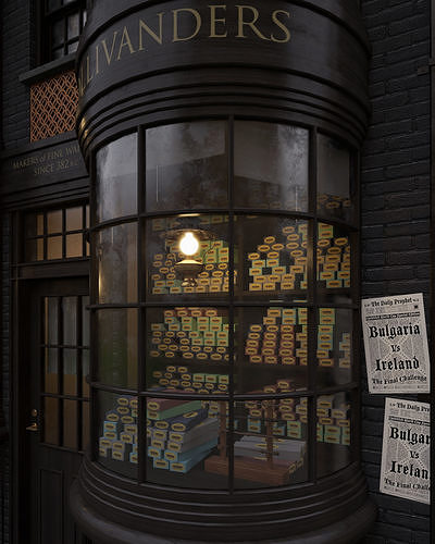 Ollivanders Wand Shop from Harry Potter 3D model 6