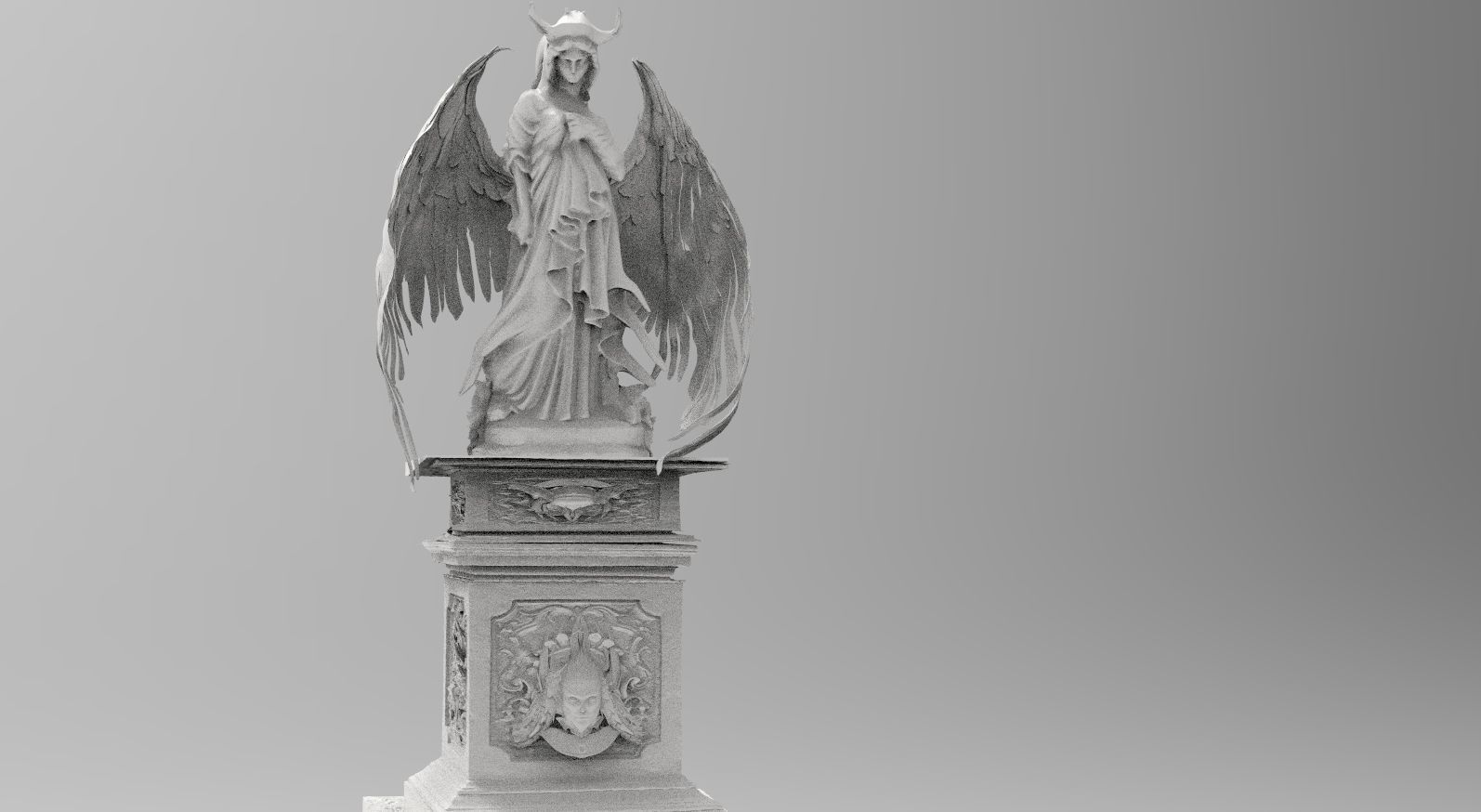 Female holy angel 3D model_1