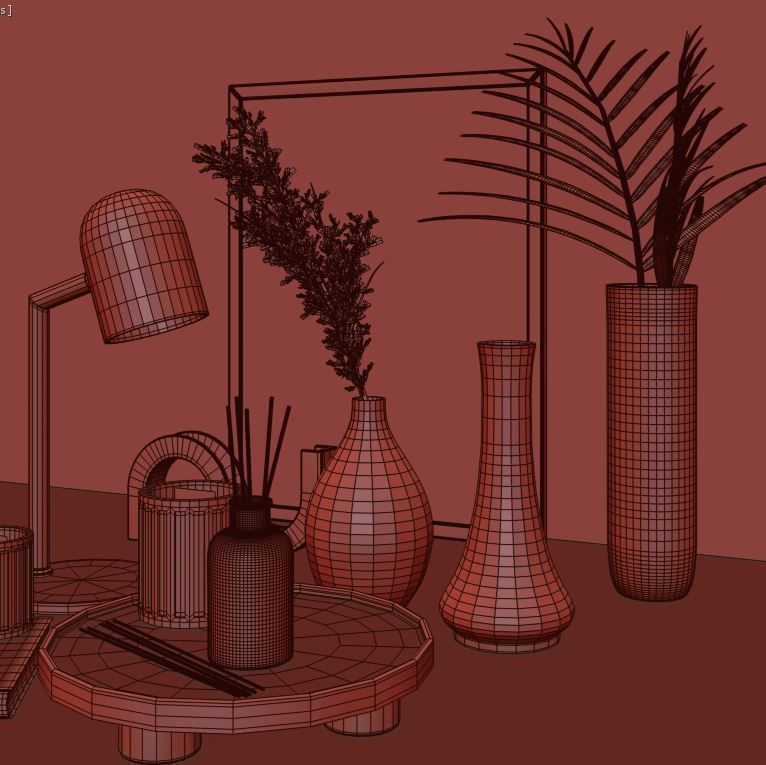 decorative set with dry flower 7 3D model_3