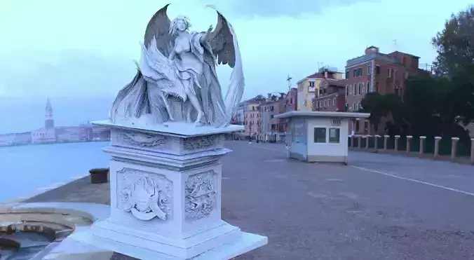 Dragon envoy statue wings