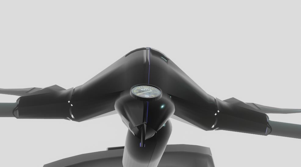 1981 Vespa PX150 black 3D model_4