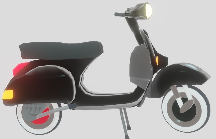 1981 Vespa PX150 black 3D model_2