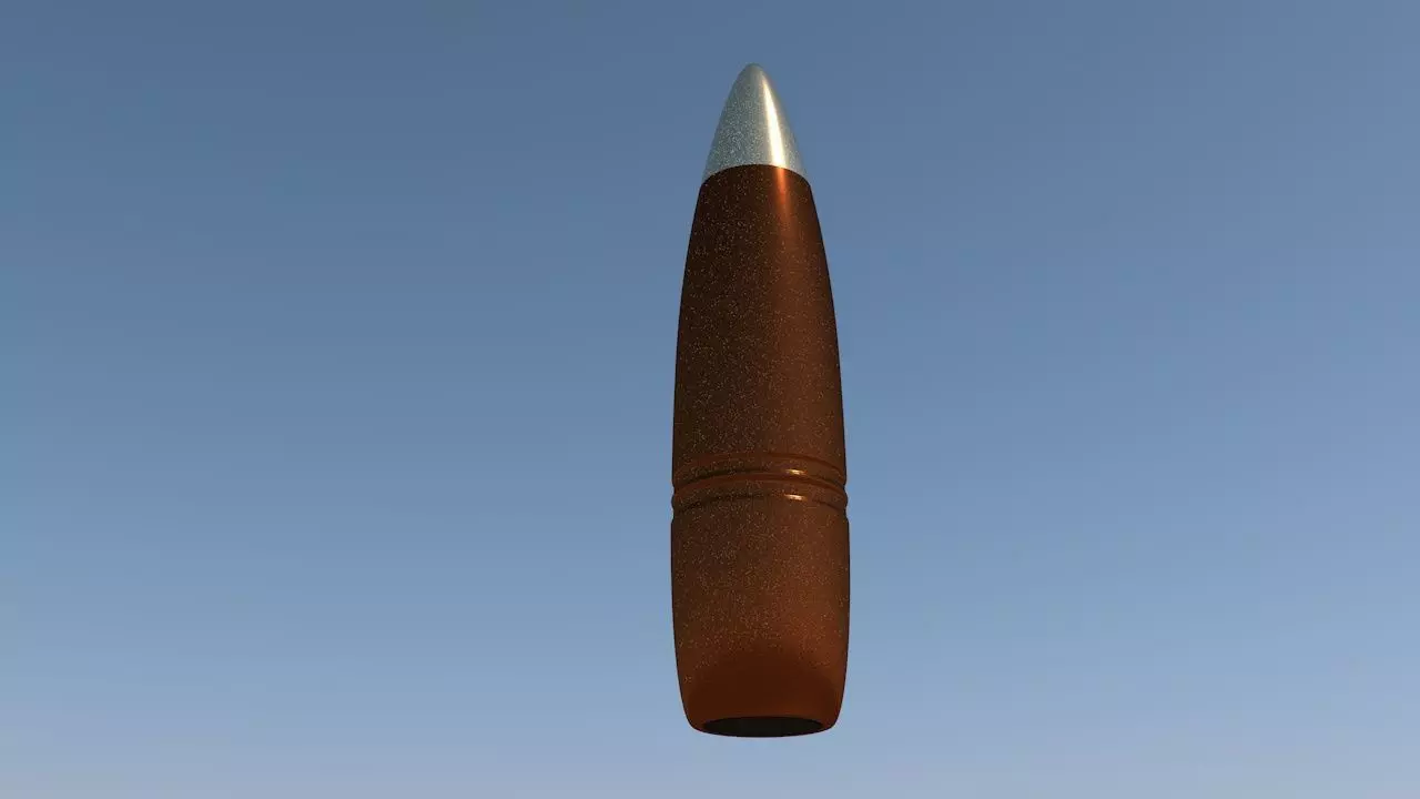 50cal bullet 3D model_0