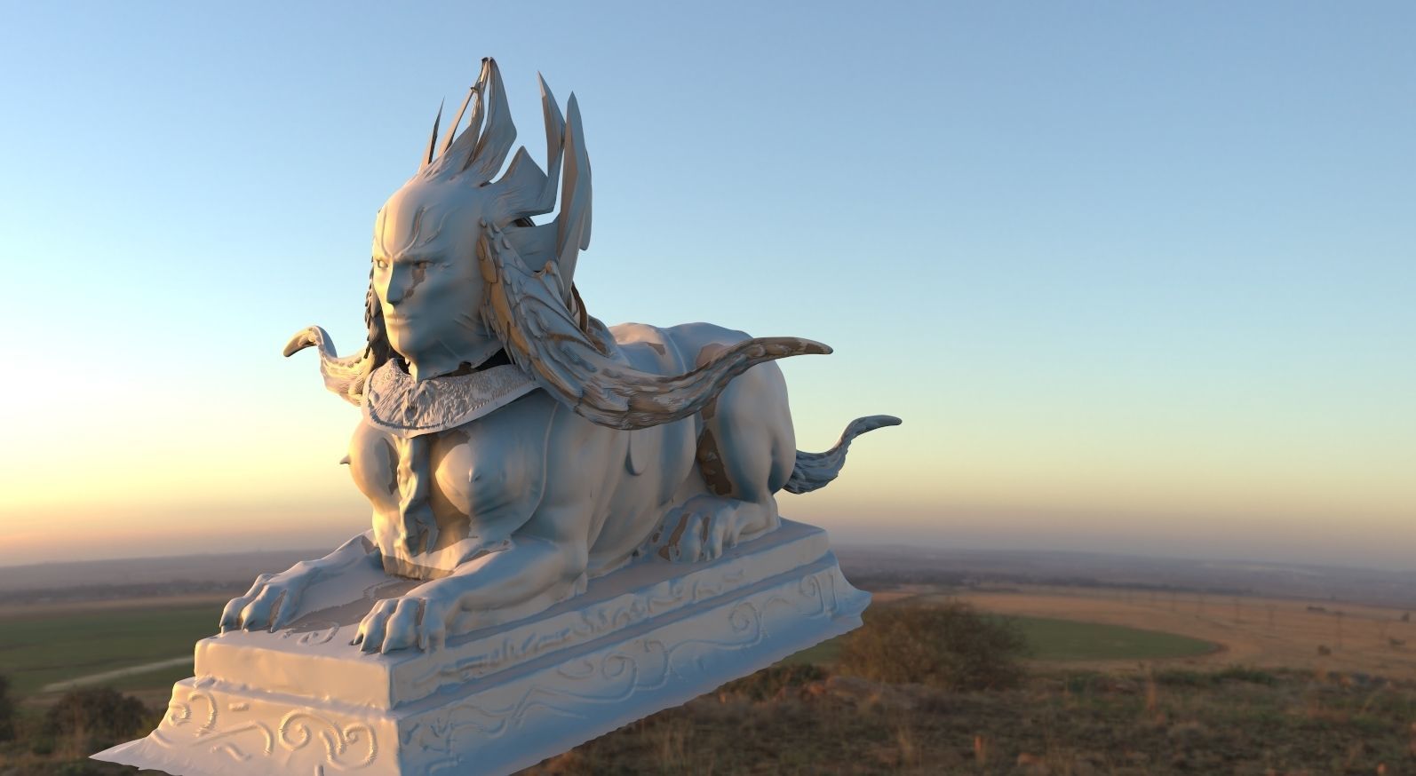 Sphinx Alien 3D model_1