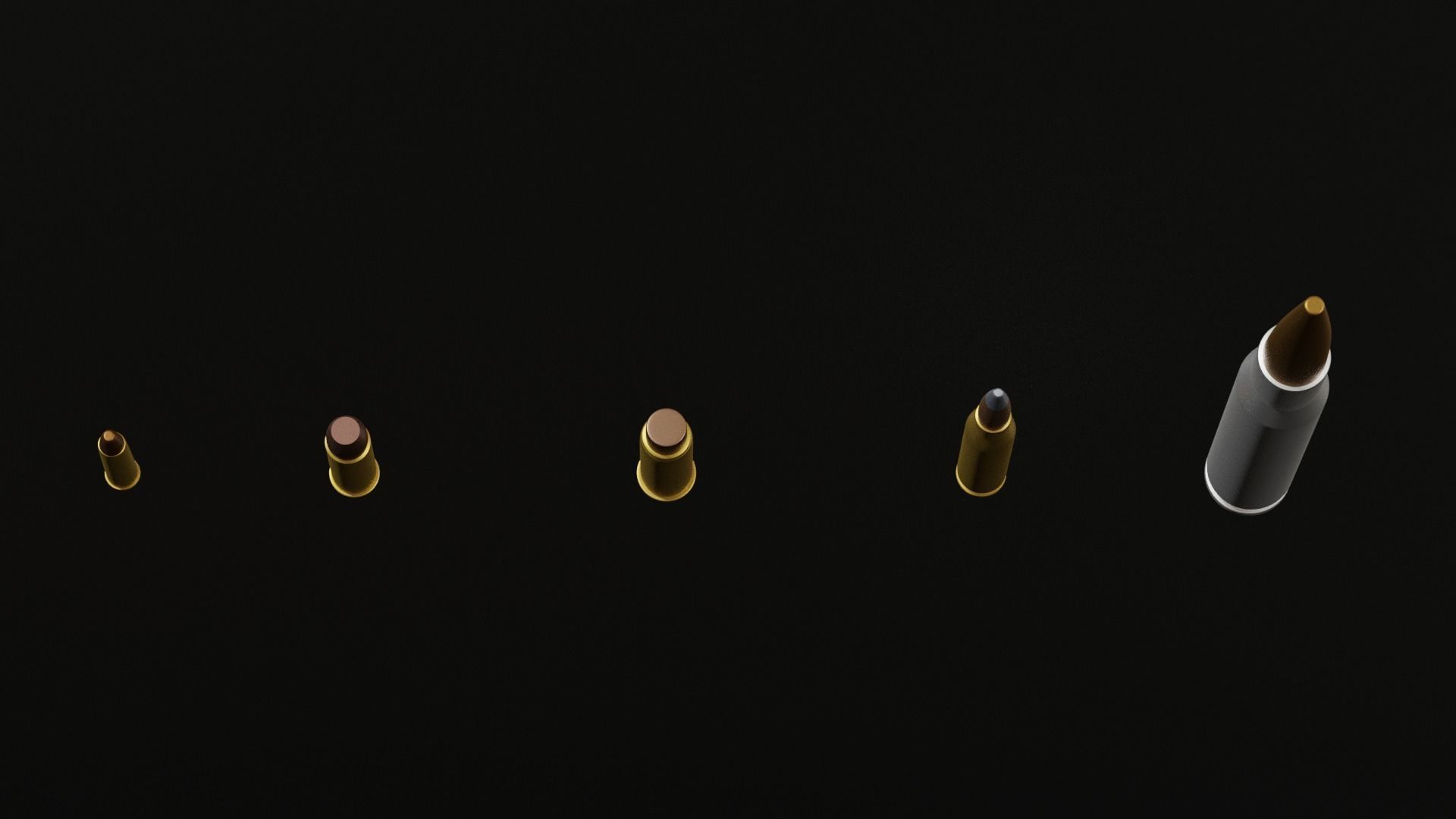 5 Bullet Collection silver 3D model_1