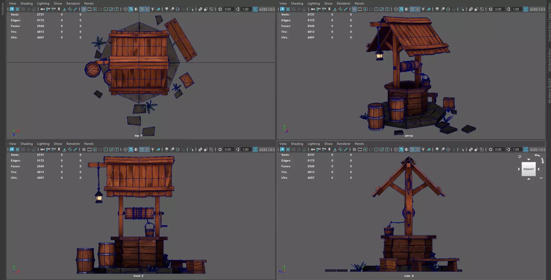 Water Well 3D Model  Low-poly 3D model_4
