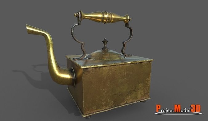 Ancient Teapot-Brass Low-poly 3D model