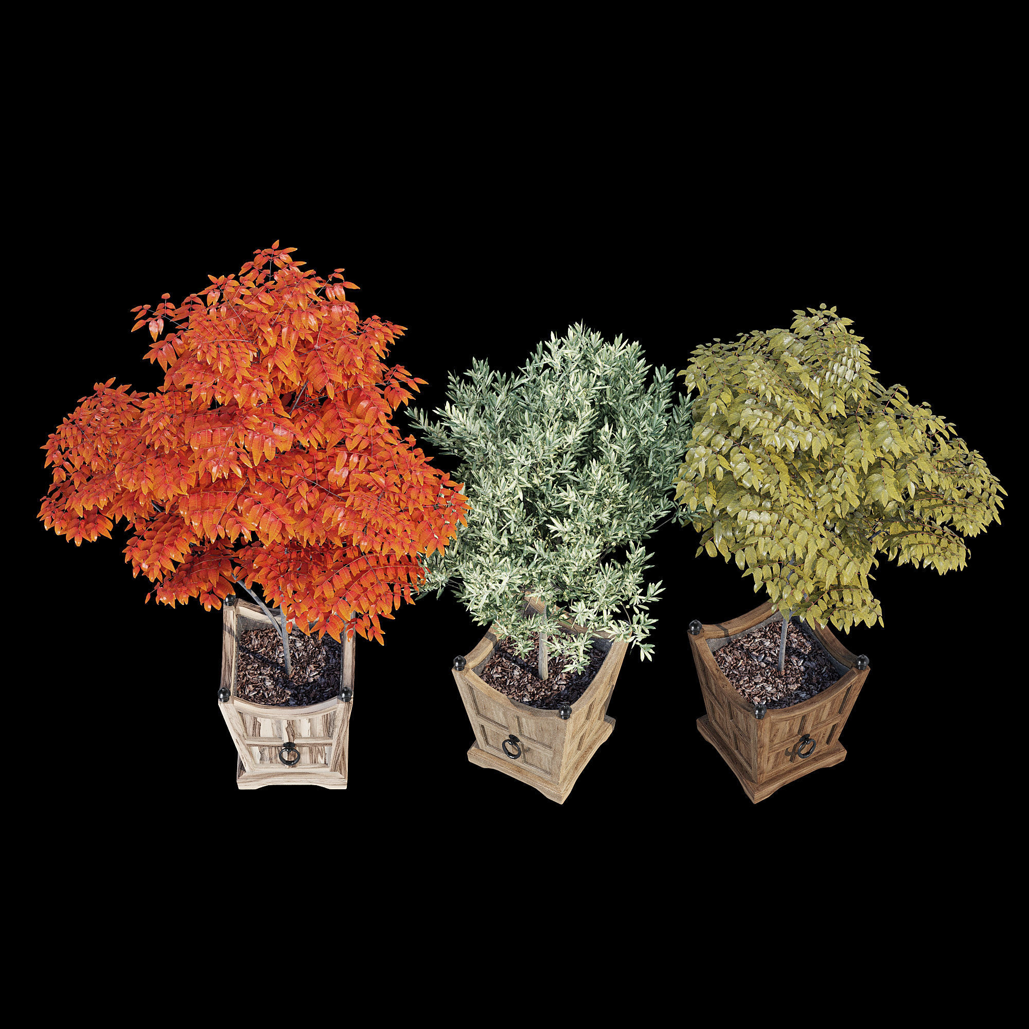 Tuxedo wooden basket hanging on wall 3D model_8