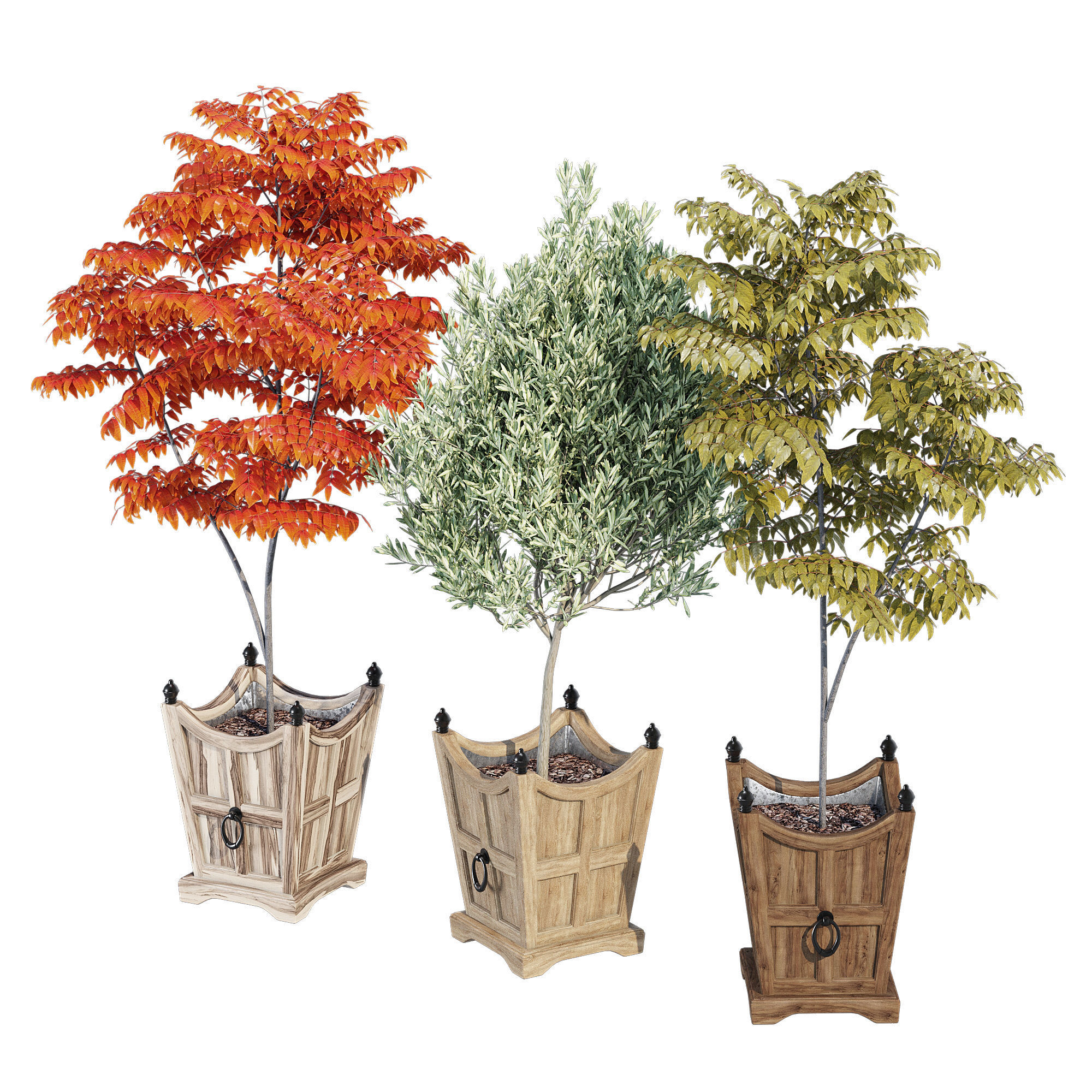 Tuxedo wooden basket hanging on wall 3D model_3