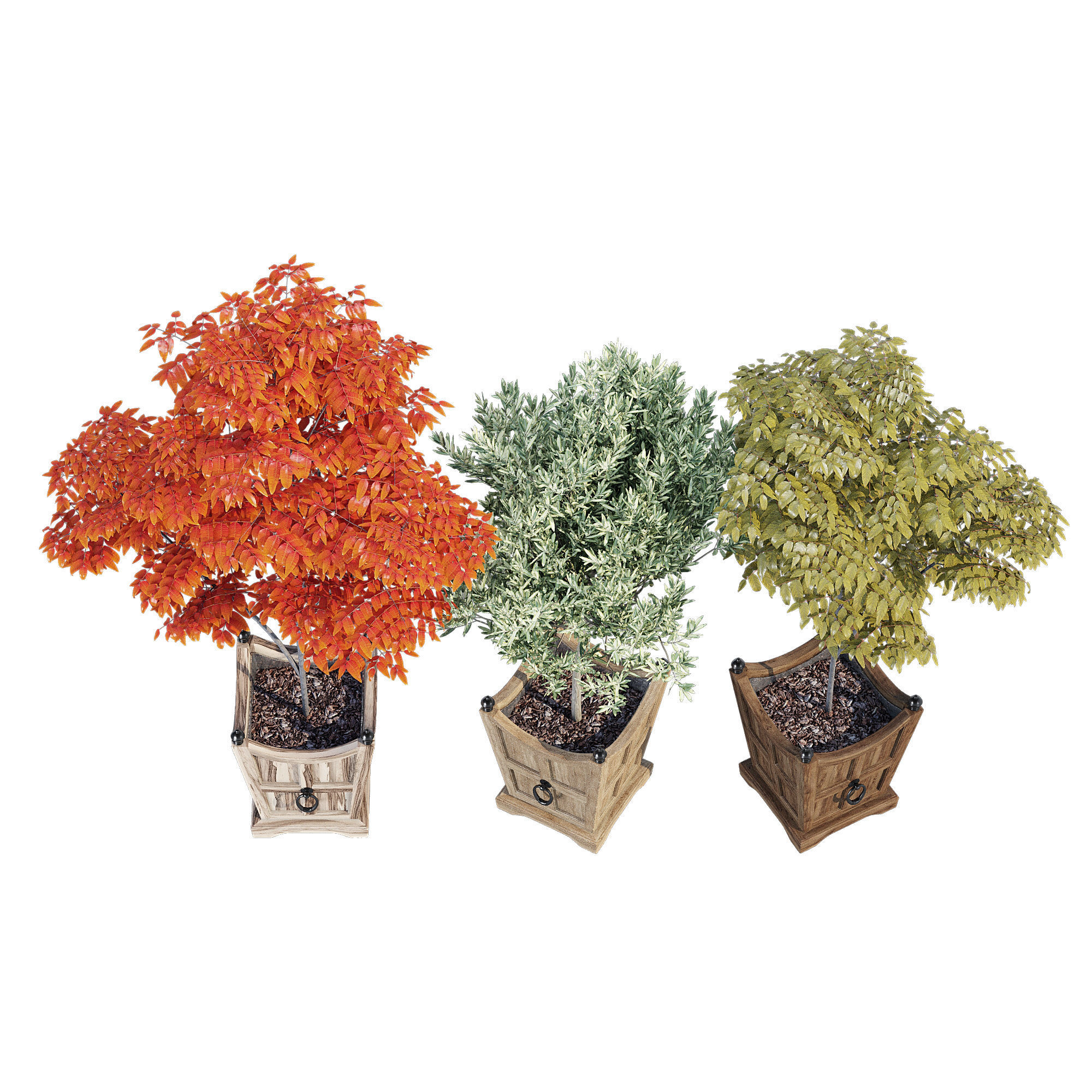 Tuxedo wooden basket hanging on wall 3D model_1