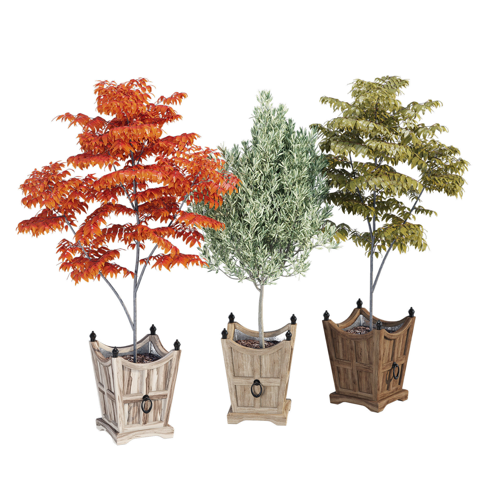 Tuxedo wooden basket hanging on wall 3D model_2