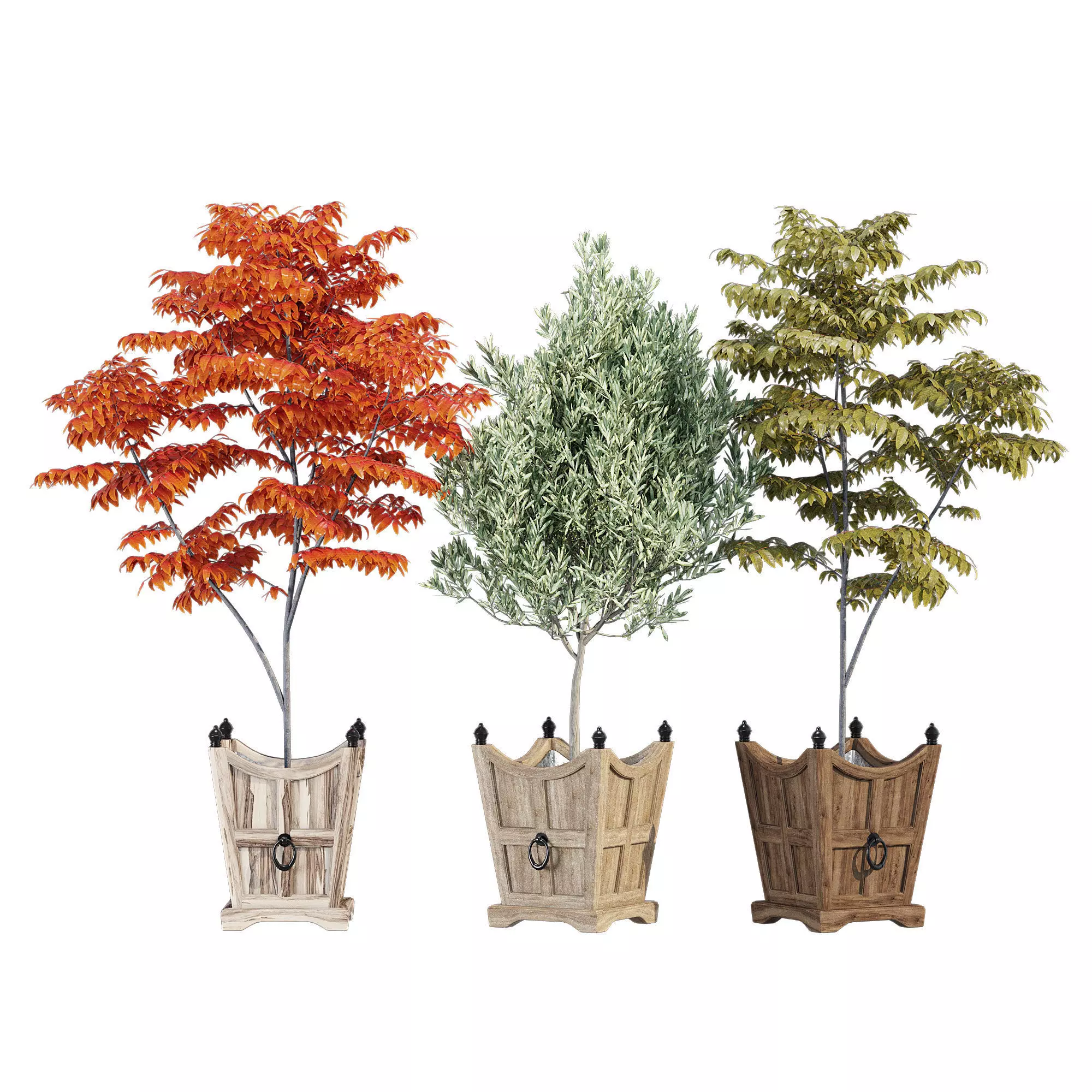 Tuxedo wooden basket hanging on wall 3D model_0