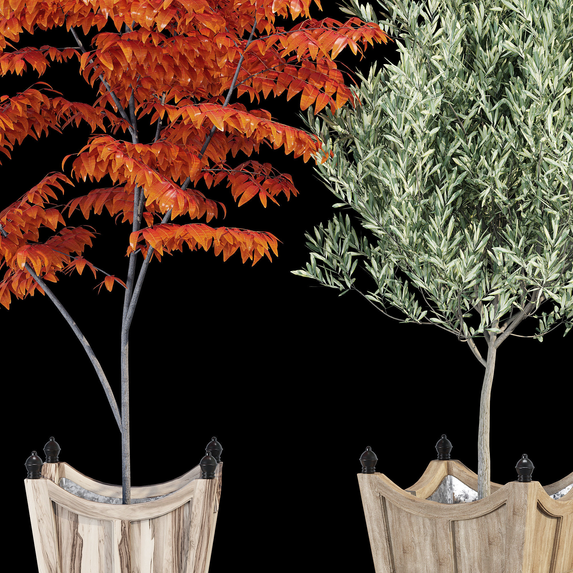 Tuxedo wooden basket hanging on wall 3D model_12