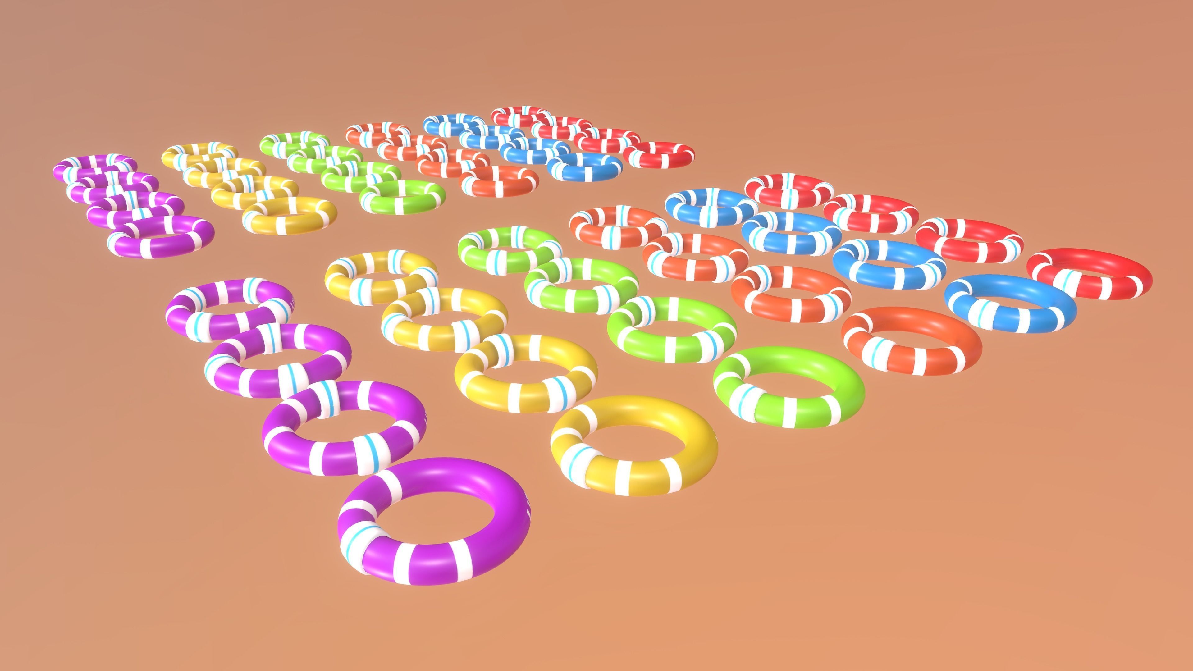 Beach Lifesavers Pack Low-poly 3D model_10