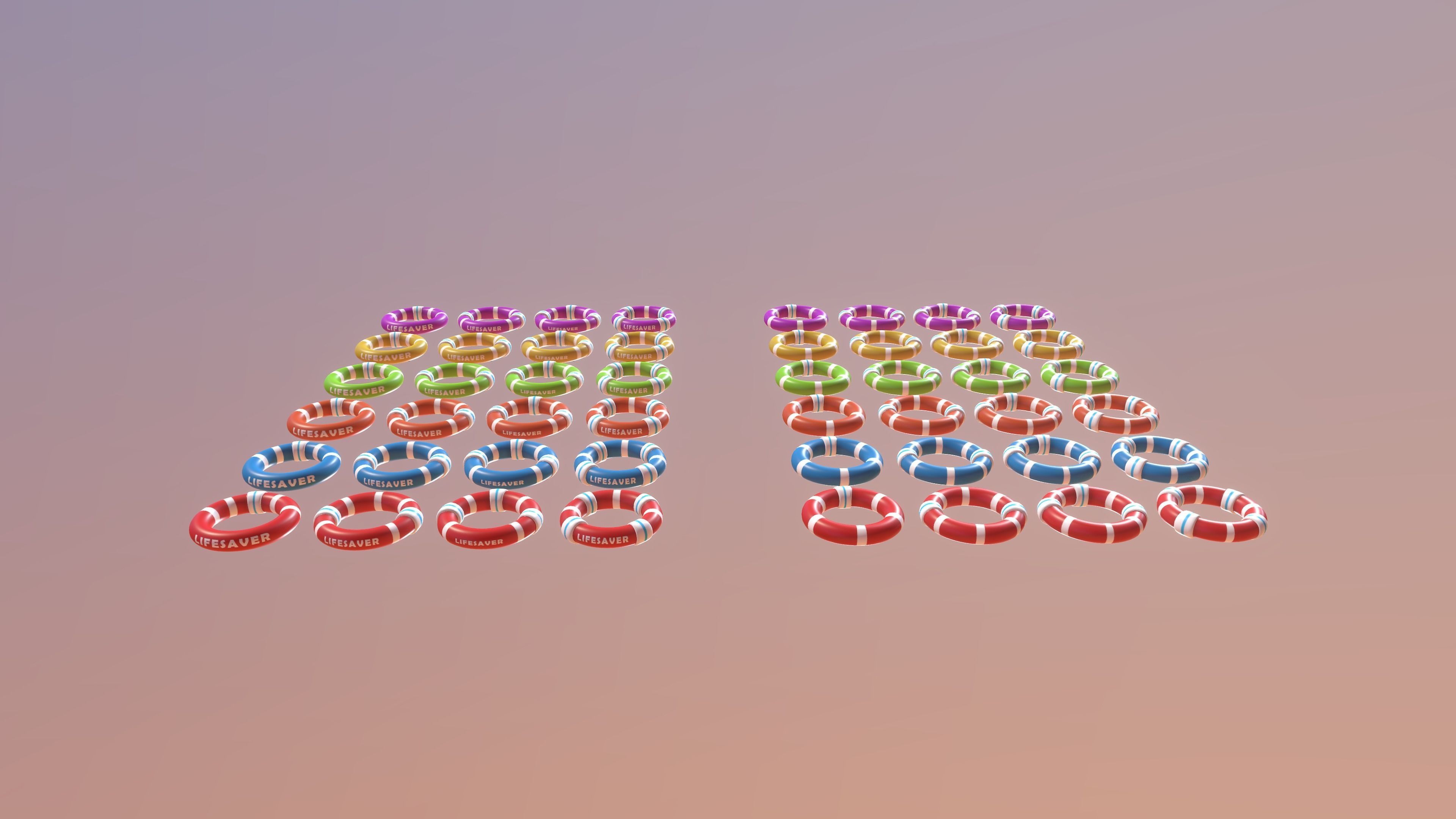 Beach Lifesavers Pack Low-poly 3D model_3