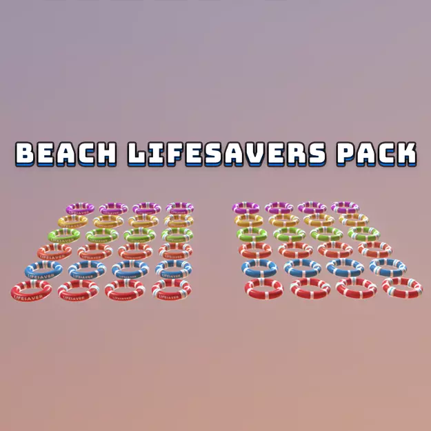 Beach Lifesavers Pack Low-poly 3D model_0