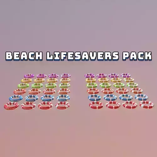 Beach Lifesavers Pack Low-poly 3D model