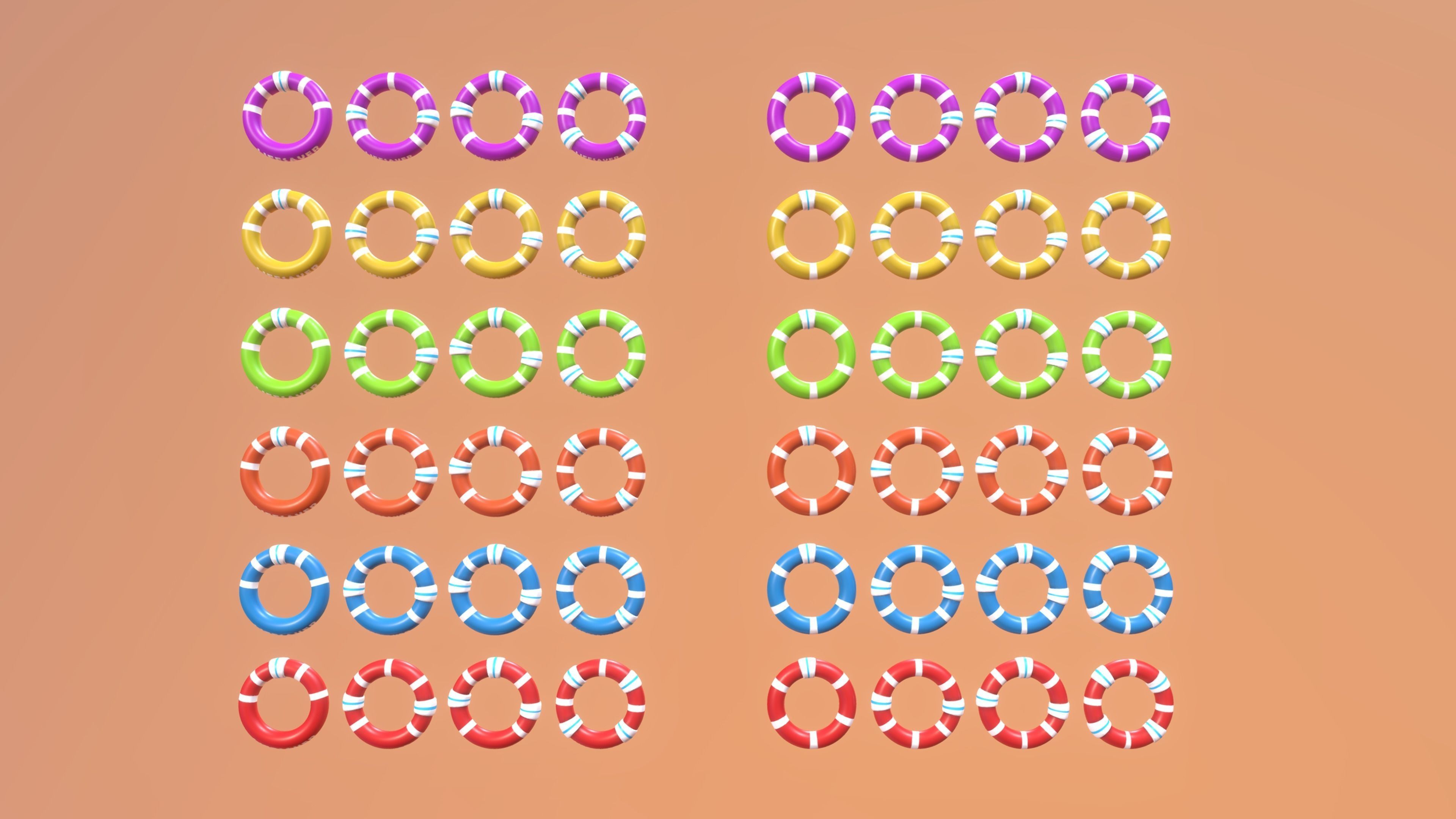 Beach Lifesavers Pack Low-poly 3D model_13