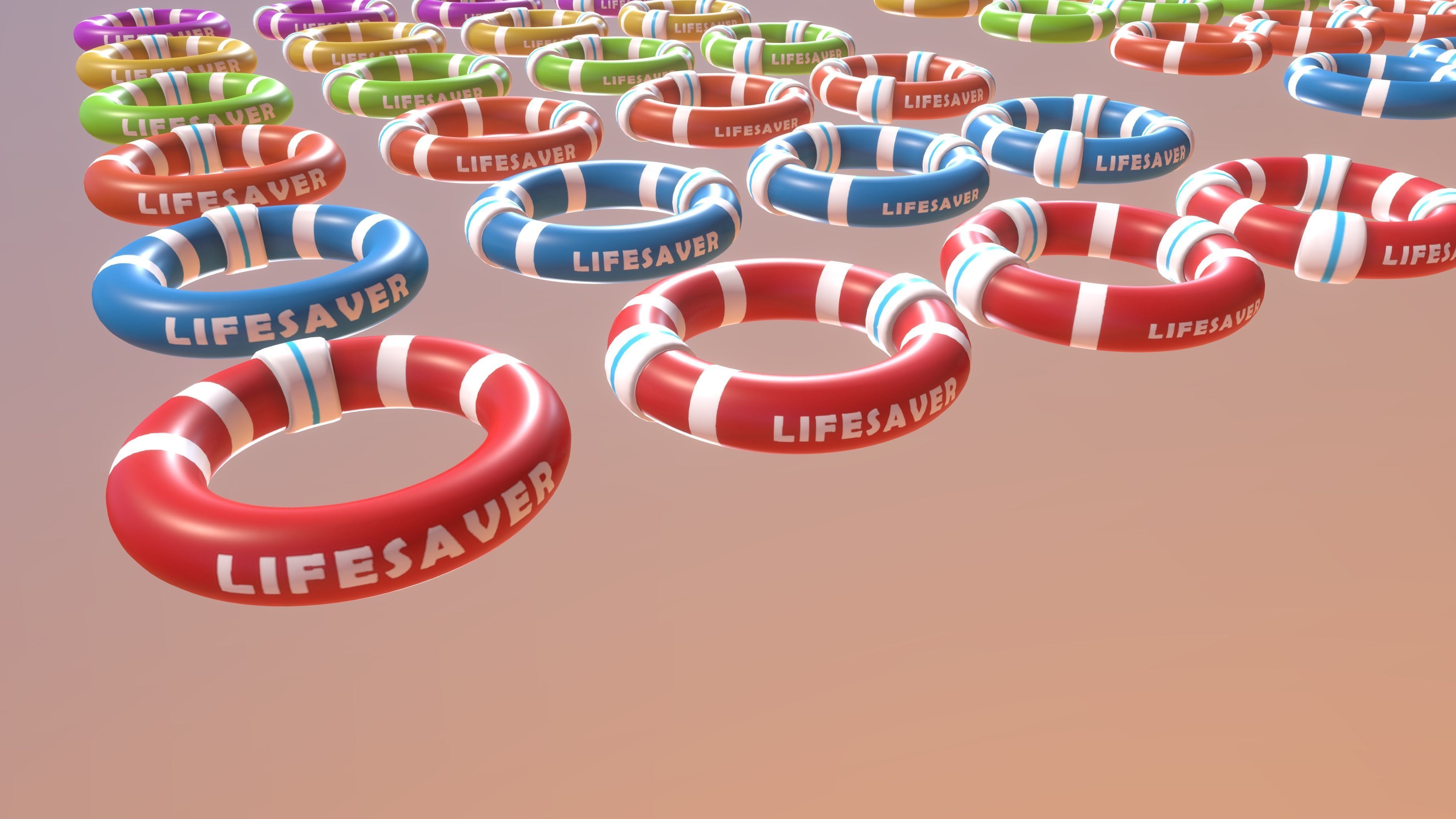 Beach Lifesavers Pack Low-poly 3D model_8