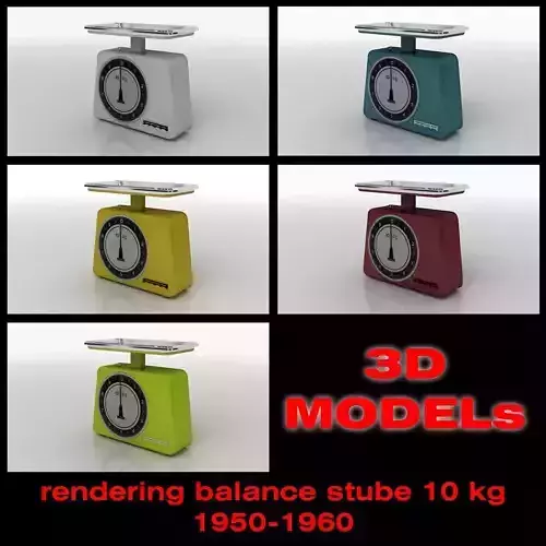 balance scale stube 10 kg old 1950-1960 3D model