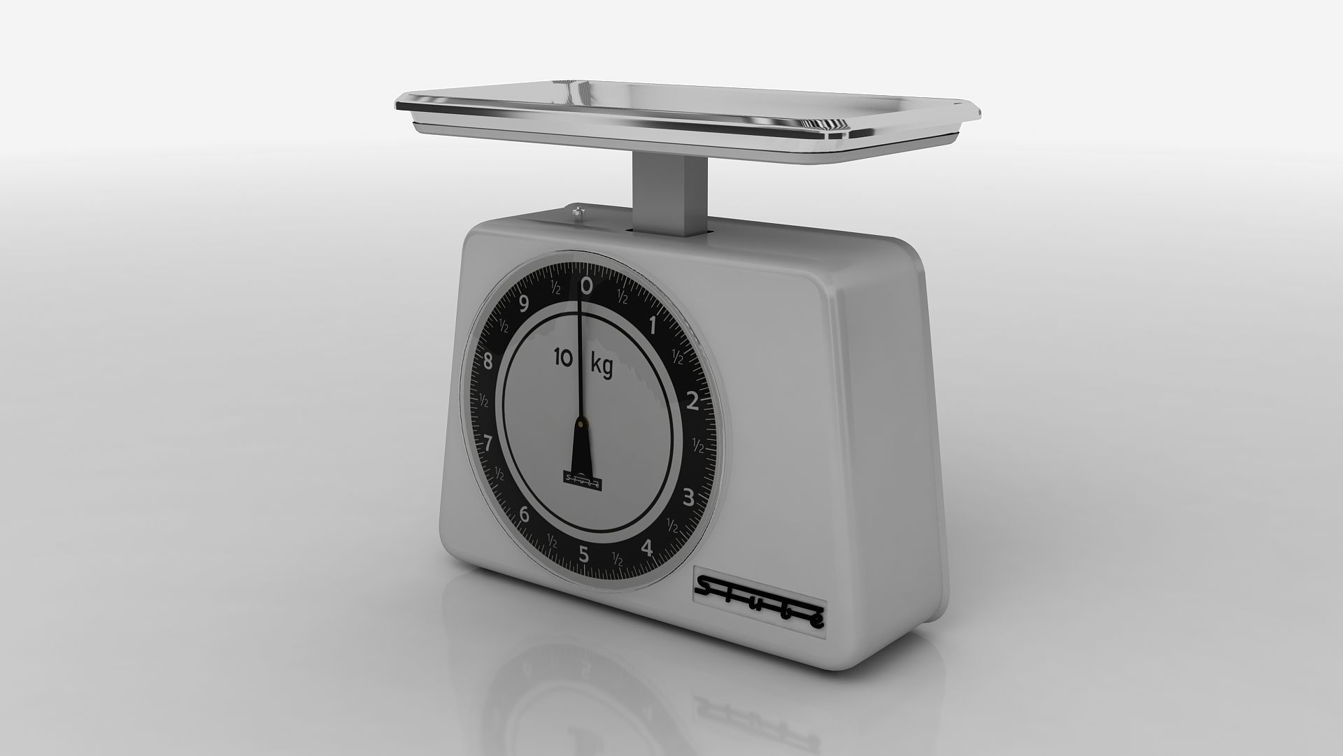 balance scale stube 10 kg old 1950-1960 3D model_1