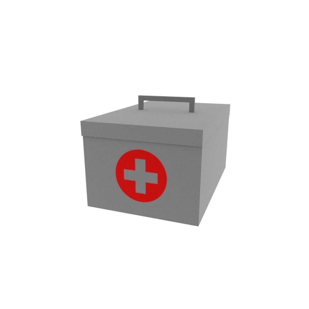 First aid bag Low-poly 3D model_1