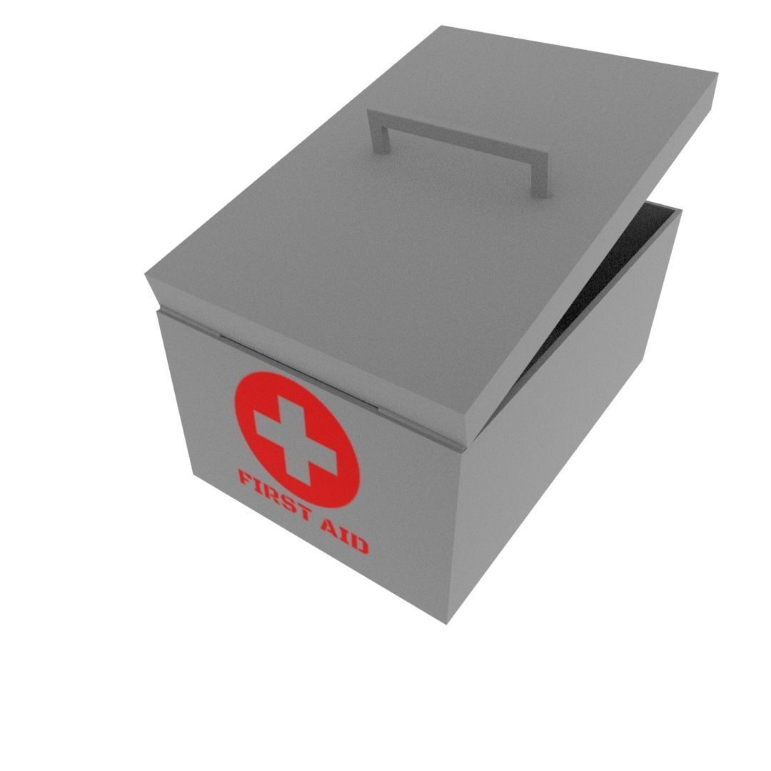 First aid bag Low-poly 3D model_3