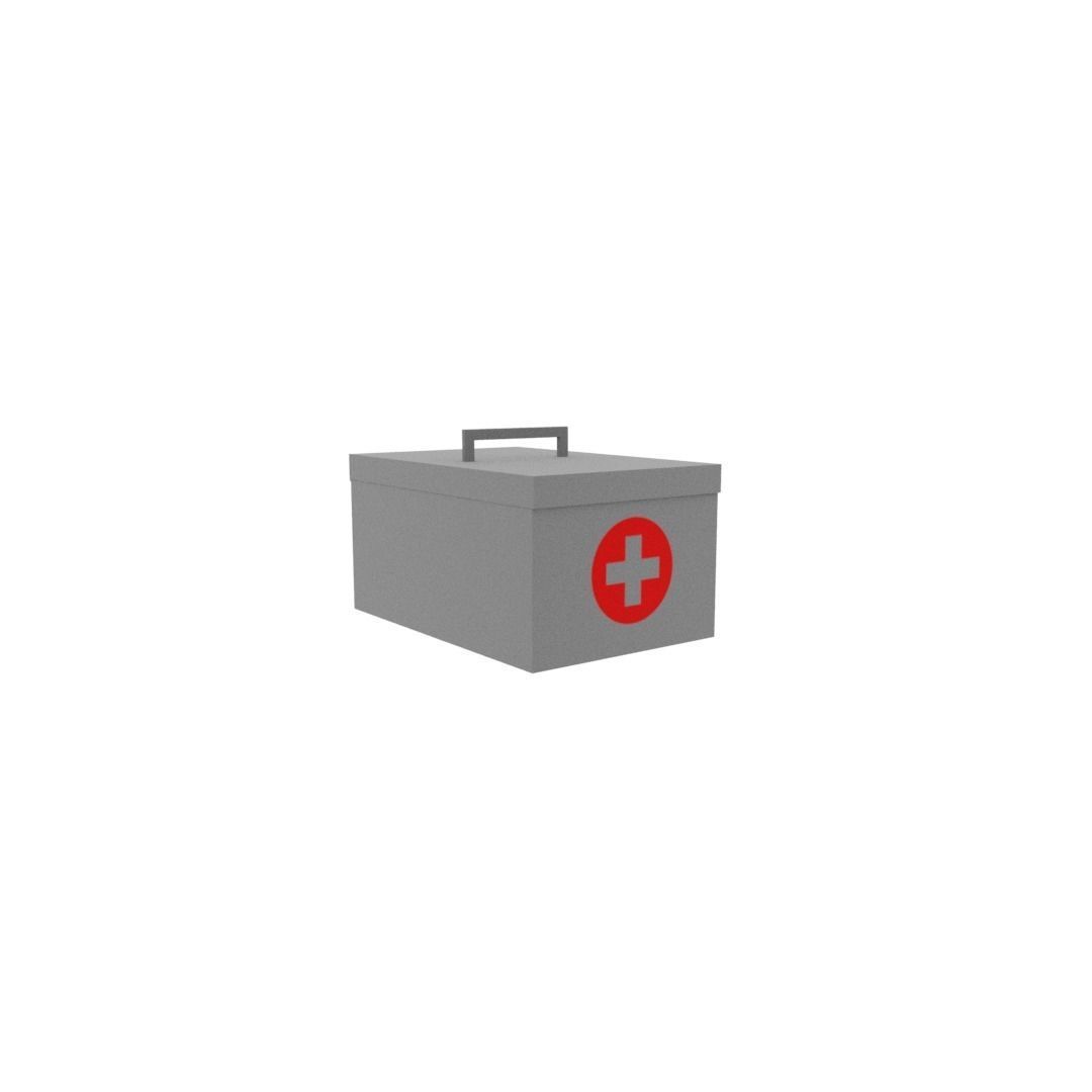 First aid bag Low-poly 3D model_7