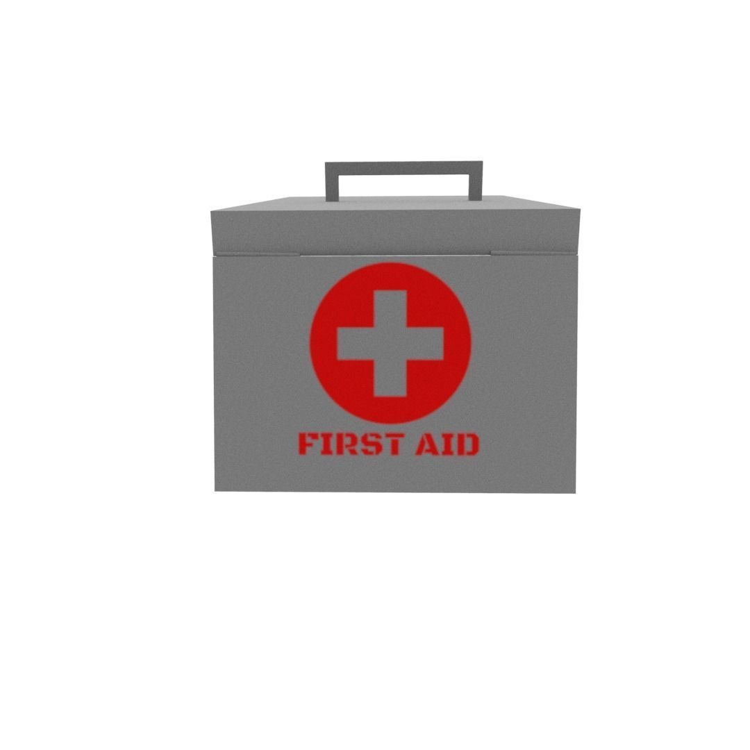 First aid bag Low-poly 3D model_4